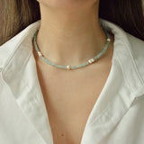 Aquamarine x Pearls Necklace