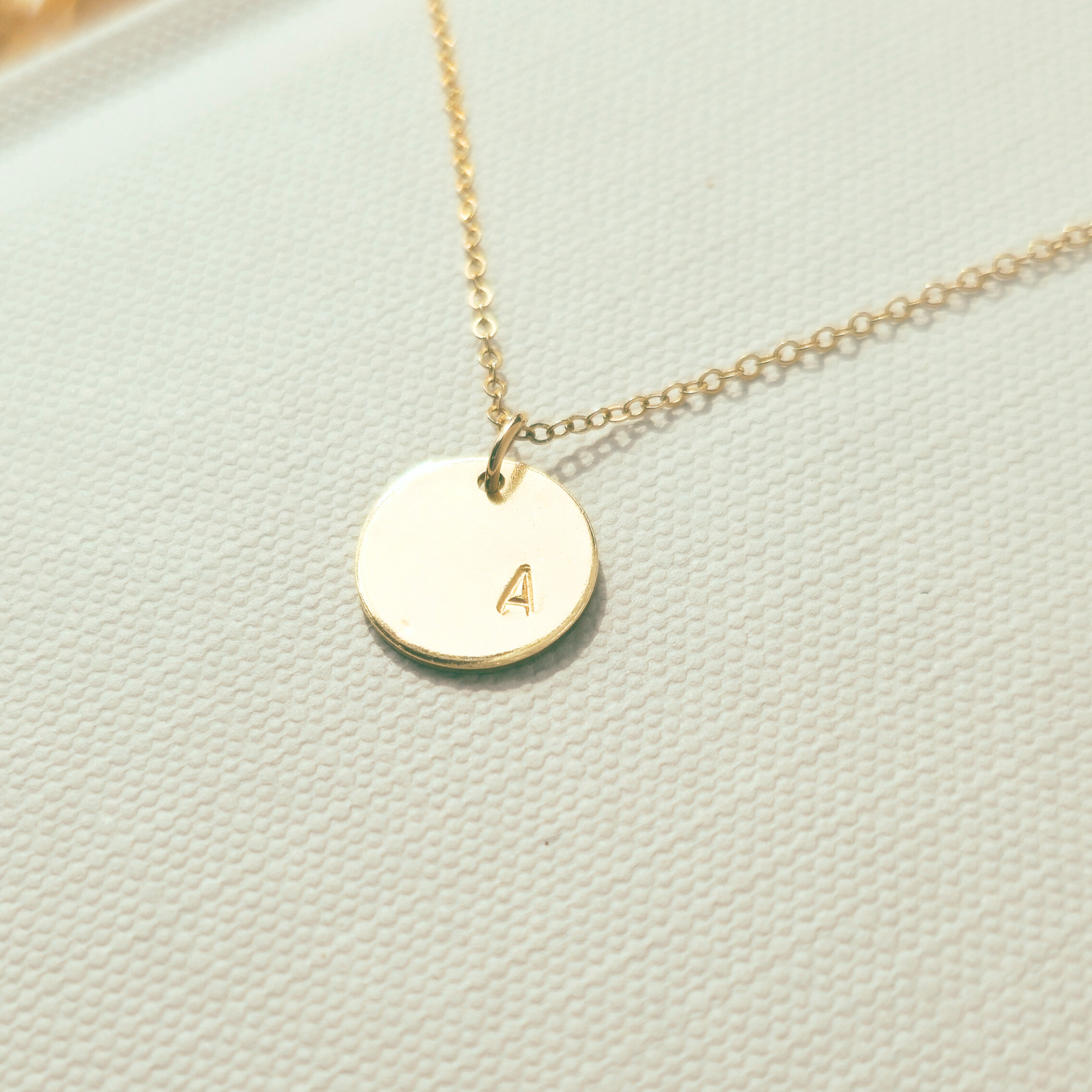 Amazon.com: Elegant 14K Gold Diamond Letter Disk Necklace - Personalized  Dainty Charm Pendant - Custom Initial Jewelry - Gift for Her : Handmade  Products