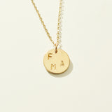 Up to 4 Initials Disc Necklace 1/2"