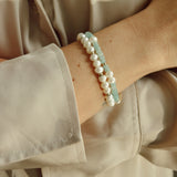 Aquamarine x Pearls Bracelet